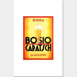 The Best Beer BIRRA BOSIO CARATSCH Vintage Italian Beverage Art Deco Posters and Art